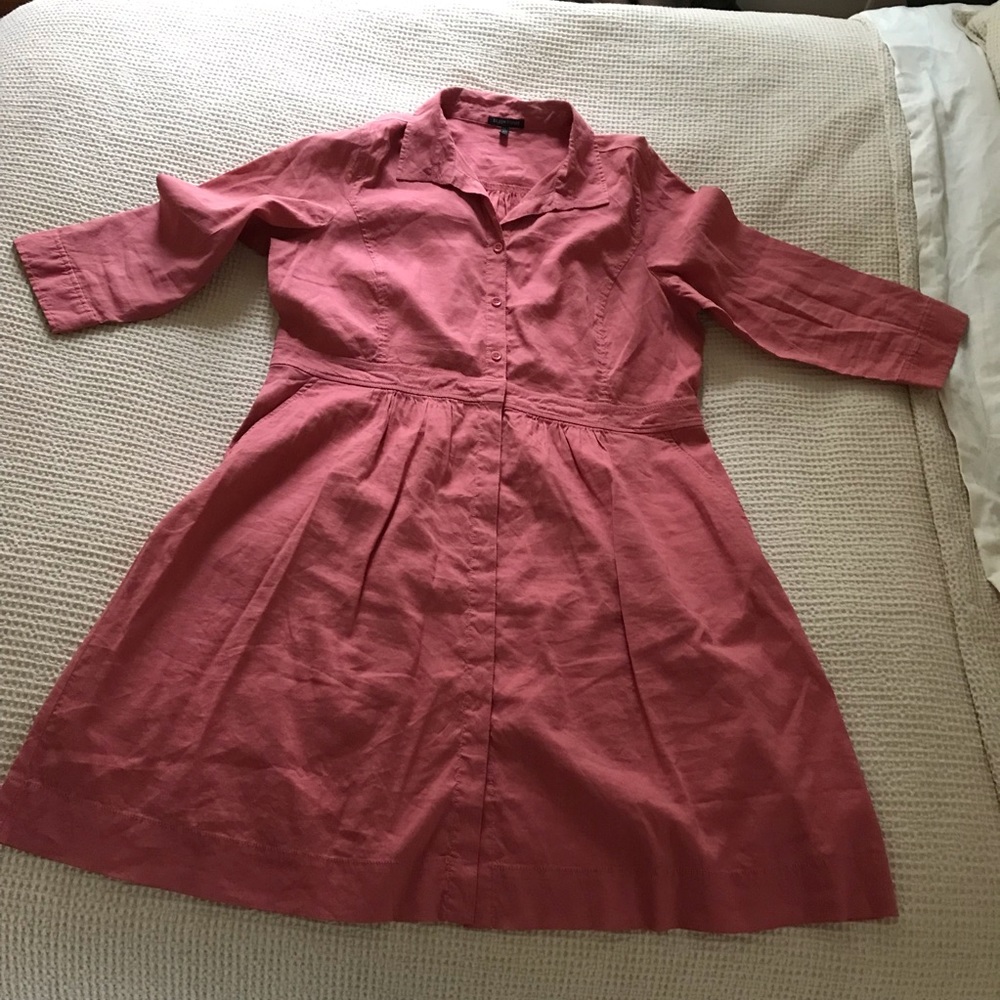 eileen fisher pink linen blend dress xl nwot